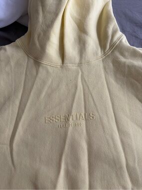 Fear of God ESSENTIALS Light Yellow Pullover Hoodie